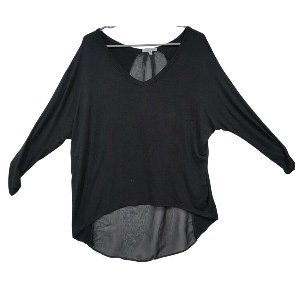 Charlotte Russe Small Black Sheer Pullover Top Front Lined USA Witchy Whimsygoth